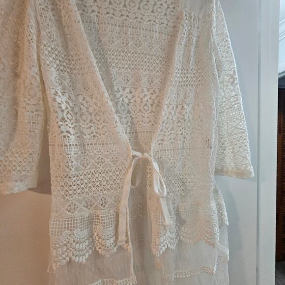 Women's Zanzea Collection's Hand Knitted Sheer White lightweight Cardigan Size L - Picture 7 of 8
